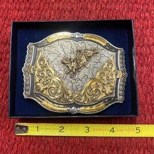 New in Box! Montana Silversmiths Bull Rider Belt Buckle